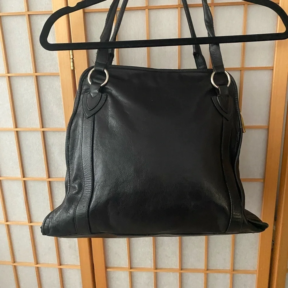 Marc JACOBS Black Wellington Fulton Leather Satchel Bag Large Purse Tote $1300